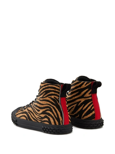 Shop Giuseppe Zanotti Blabber Animal-print Sneakers In Brown