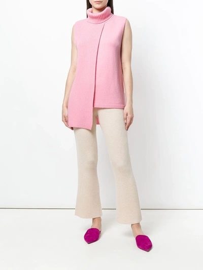 Cashmere In Love Cashmere Tania Turtleneck Top In Pink