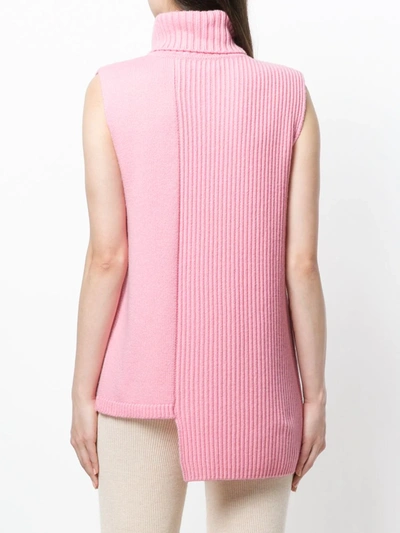 Cashmere In Love Cashmere Tania Turtleneck Top In Pink