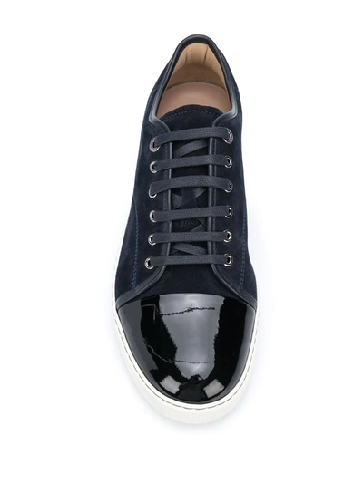 Shop Lanvin Dbb1 Patent-toe Sneakers In Blue