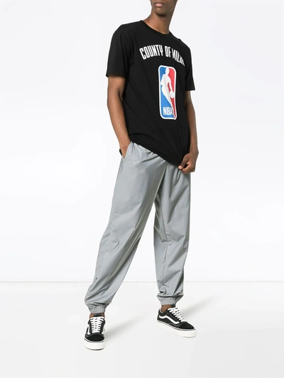 Marcelo Burlon County Of Milan X Nba Print Ribbed Neck T-shirt In Black