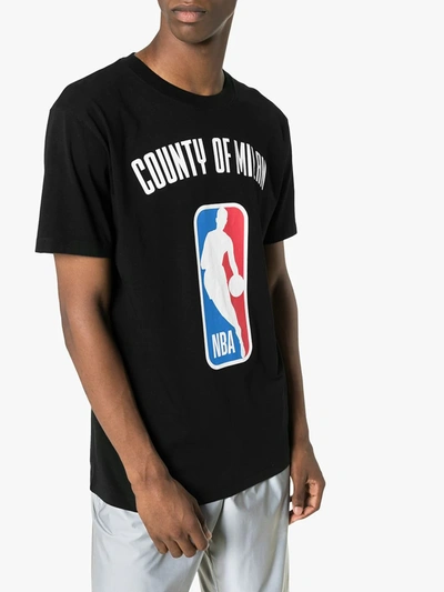 Shop Marcelo Burlon County Of Milan X Nba Print Ribbed Neck T-shirt In Black