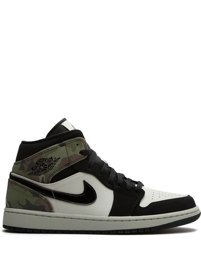 Shop Jordan Air  1 Mid "camo" Sneakers In Black