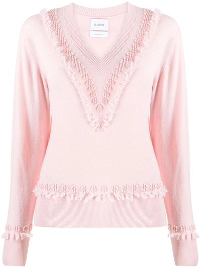Shop Barrie Timeless V-neck Cashmere Jumper In Pink