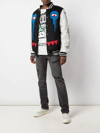 Haculla I Have No Legs Varsity Bomber Jacket In Black