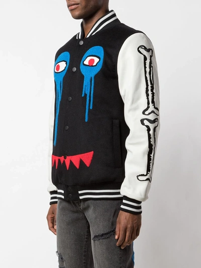 Haculla I Have No Legs Varsity Bomber Jacket In Black