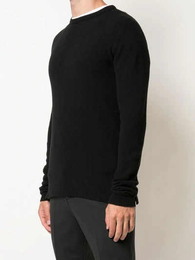 Shop Rick Owens Crew-neck Long-sleeve Jumper In Black