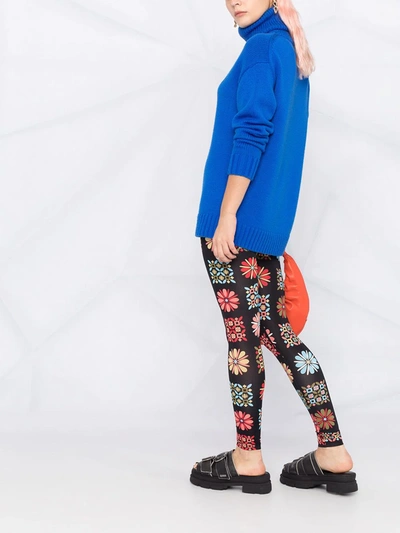 La Doublej Floral Stretch Leggings In Black