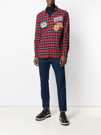 Shop Dsquared2 Check Print Shirt In Red