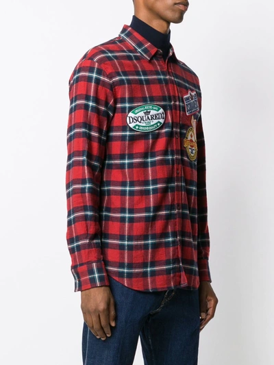 Shop Dsquared2 Check Print Shirt In Red