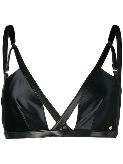 Shop Something Wicked Jade Satin Bra In Black