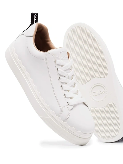 Chloé Chloe White Leather Lauren Low-top Sneakers In White