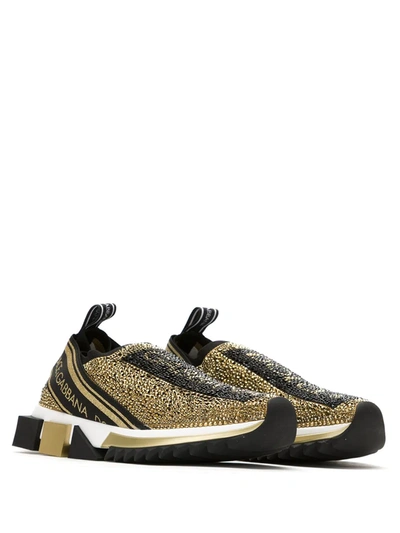 Shop Dolce & Gabbana Sorrento Sneakers In Gold