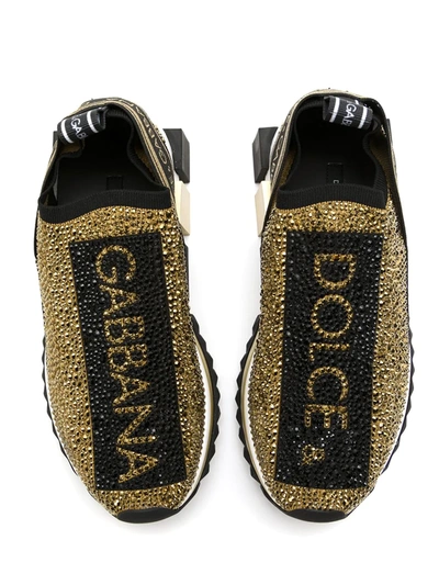 Shop Dolce & Gabbana Sorrento Sneakers In Gold