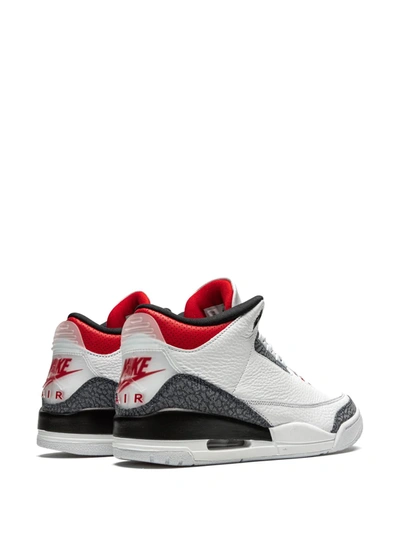 Jordan Air  3 Retro Se Denim "fire Red Denim" Sneakers In White