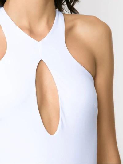 Shop Amir Slama Central Keyhole Body Top In White