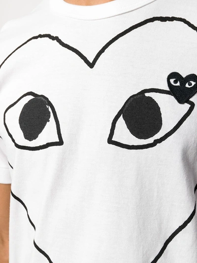 Shop Comme Des Garçons Play Large Heart Logo T-shirt In White