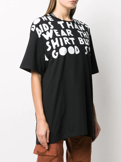 Maison Margiela Oversized Slogan Print T-shirt In Black | ModeSens