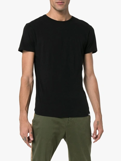 Shop Orlebar Brown Short Sleeved Cotton T-shirt In Black