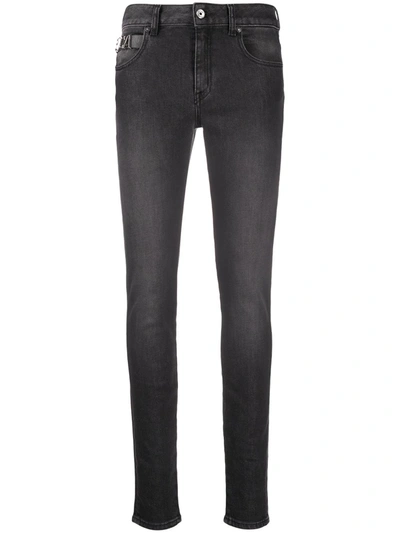 Just Cavalli Logo-plaque Slim Jeans In Black