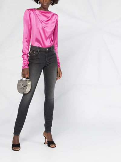 Just Cavalli Logo-plaque Slim Jeans In Black
