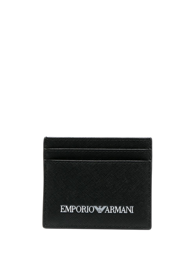 Shop Emporio Armani Logo-print Cardholder In Black