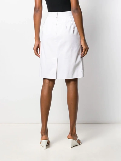 Pre-owned Dolce & Gabbana 1990s Raised Seam Skirt In White