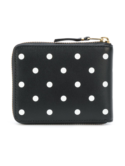 Comme Des Garçons Polka Dot Printed Wallet In Black