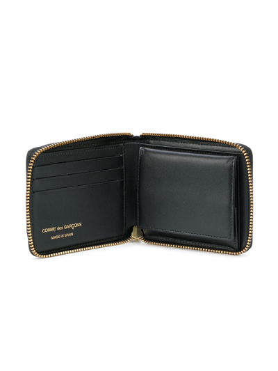 Comme Des Garçons Polka Dot Printed Wallet In Black