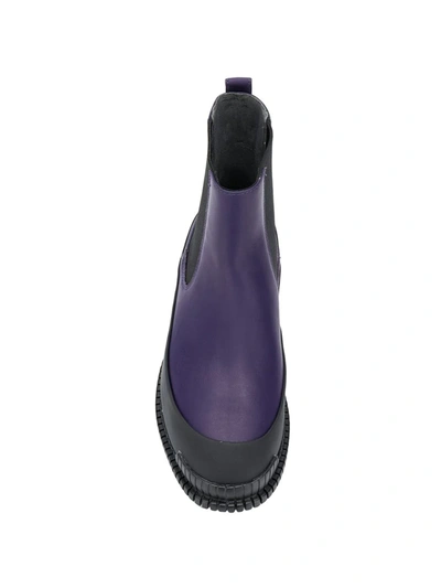 Shop Camper Leather Detail Boots In Purple