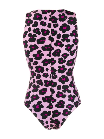 Shop La Doublej Leopard Print Swimsuit In Pink