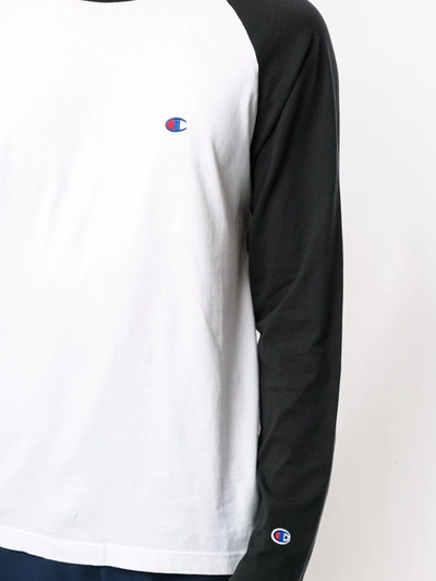 Shop 20q Two-tone Logo Embroidered Tee In Black