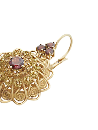 Dolce & Gabbana Pizzo Earrings In Yellow Gold And Rhodolite Garnets In Gold