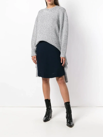 Pre-owned Saint Laurent Asymmetric Straight Skirt In Blue