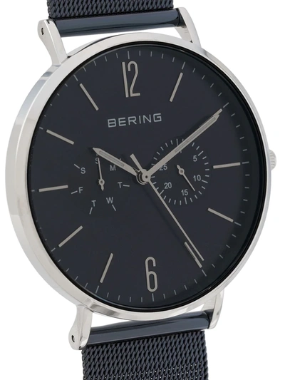 Shop Bering Classic Polished 40mm Watch In Blue