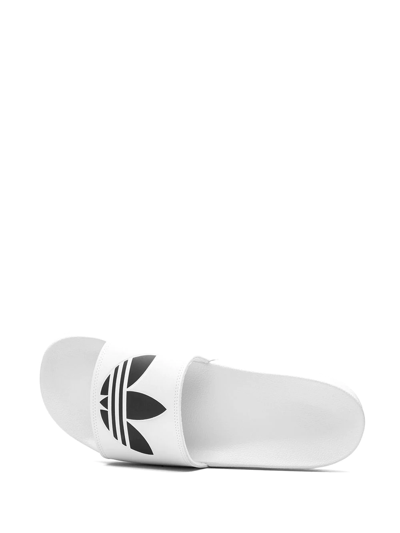 Adidas Originals White Adilette Lite Pool Slides In White