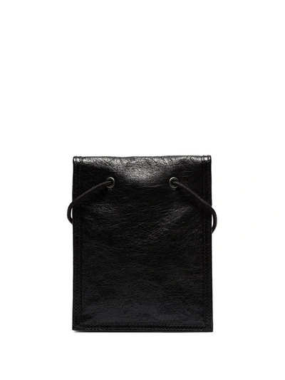 Shop Balenciaga Explorer Arena Cracked Leather Messenger Bag In Black