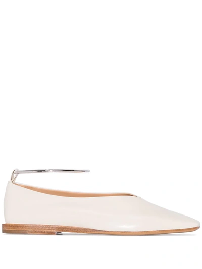 Shop Jil Sander Anklet-embellished Pumps In White