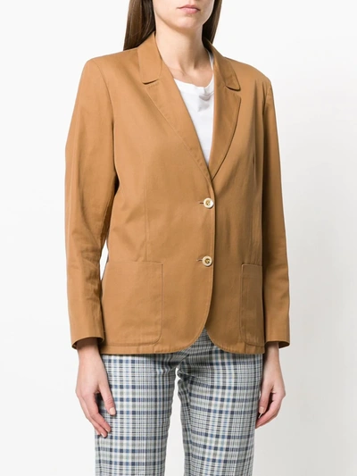 Pre-owned Gucci 1980s Single Breasted Blazer In Brown