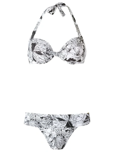 Shop Amir Slama Printed Bikini Set In White