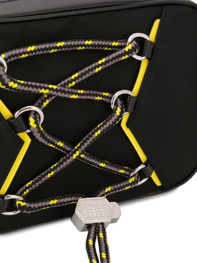 Shop Givenchy Contrast Piping Drawstring Belt Bag In Black