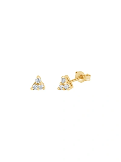 Shop Dinny Hall 14kt Yellow Gold Diamond Shuga Mini Trillion Stud Earrings