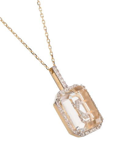 MATEO 水晶钻石镶嵌吊饰项链 - YELLOW GOLD