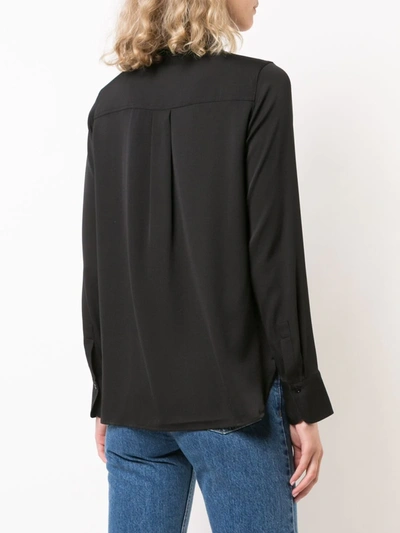 Shop Vince Classic Silk Shirt In Black