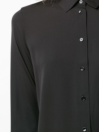 Shop Vince Classic Silk Shirt In Black
