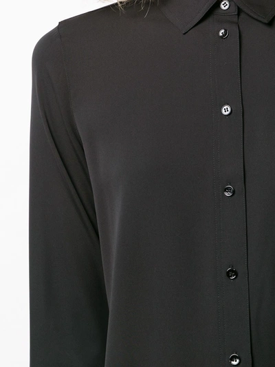 Vince Classic Silk Shirt In Black