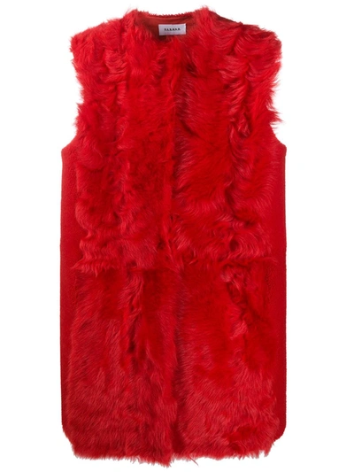 Shop P.a.r.o.s.h Mosto Fur Gilet In Red