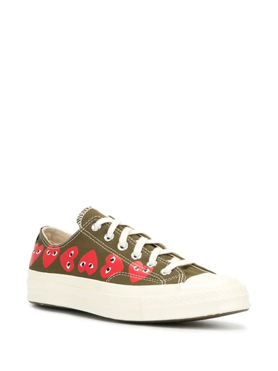 Comme Des Garçons Cdg Play X Converse Unisex Chuck Taylor All Star Multi  Heart Low-top Sneakers In Khaki | ModeSens