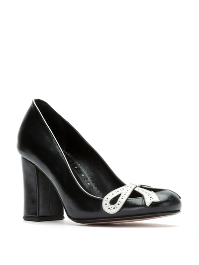 Shop Sarah Chofakian Panelled Leather Pumps In Black