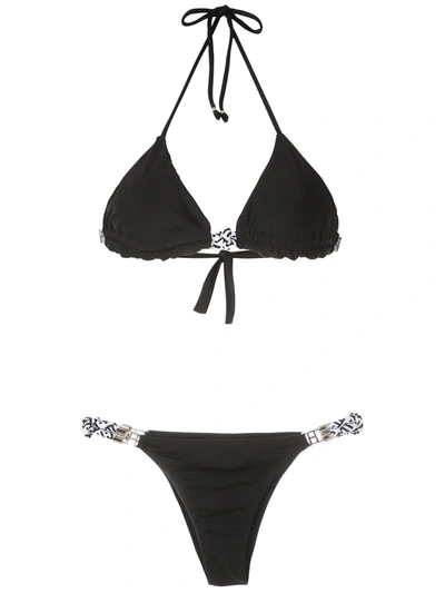 Shop Amir Slama Rope Trim Bikini Set In Black